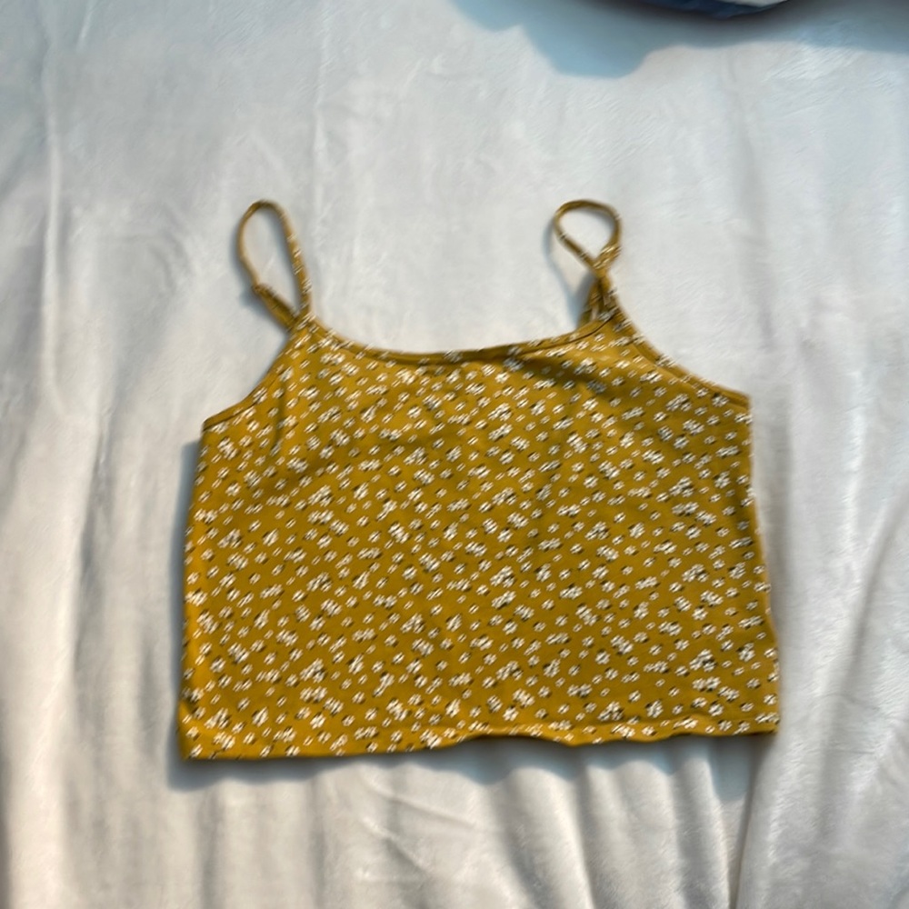 American Eagle yellow with flowers crop top!